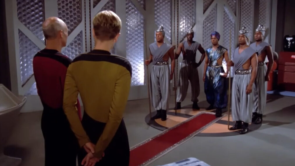 Cast members of the 'Star Trek: The Next Generation' episode 