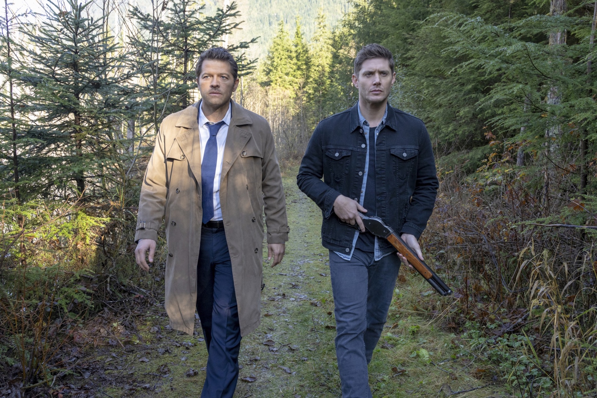 Misha Collins and Jensen Ackles as Castiel and Dean in