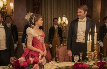 Taissa Farmiga and Ben Lamb in The Gilded Age Season 2.