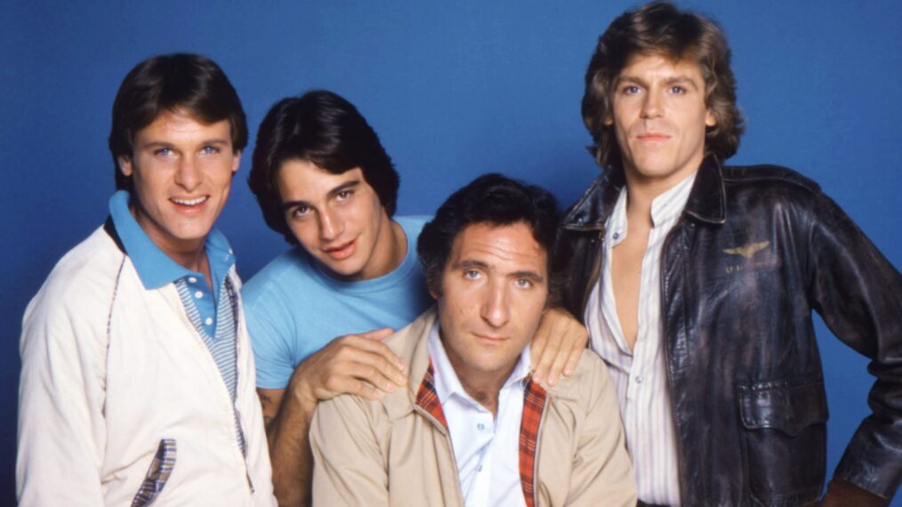 Randall Carver, Tony Danza, Judd Hirsch, and Jeff Conaway from Taxi
