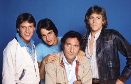 Randall Carver, Tony Danza, Judd Hirsch, and Jeff Conaway from Taxi