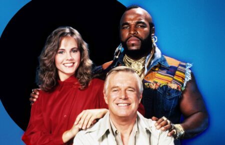 THE A-TEAM, from left: Melinda Culea, George Peppard, Mr. T, (Season 2, 1983-84), 1983-87.