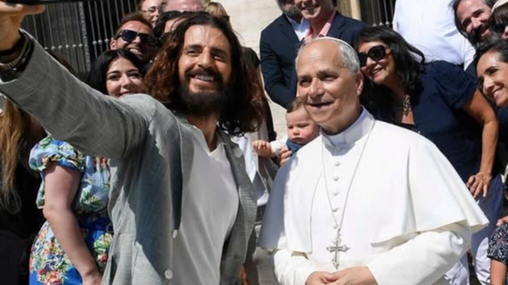 Jonathan Roumie and Pope Leo XIV