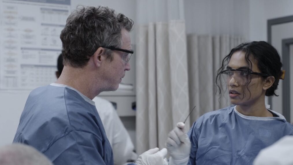 Shawn Hatosy as Abbot, Supriya Ganesh as Mohan — 'The Pitt'