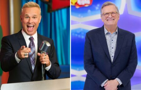 (left) The Price is Right announcer George Gray (right) host Drew Carey