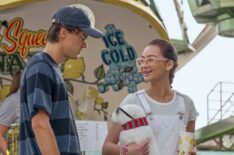 Christopher Briney (Conrad) and Lola Tung (Belly) in The Summer I Turned Pretty