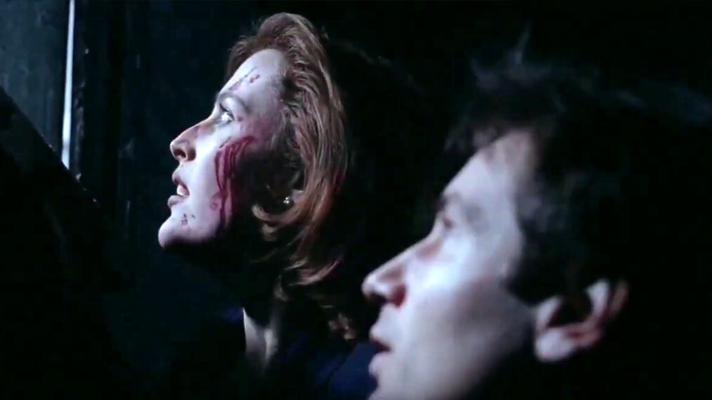 Gillian Anderson as Dana Scully and David Duchovny as Fox Mulder in 'The X-Files'