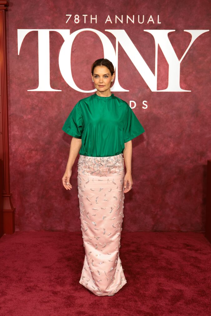 Katie Holmes at the 2025 Tony Awards at Radio City Music Hall on June 8, 2025 in New York City