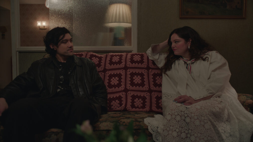 Meg Stalter and Will Sharpe as Jessica and Felix in 'Too Much'
