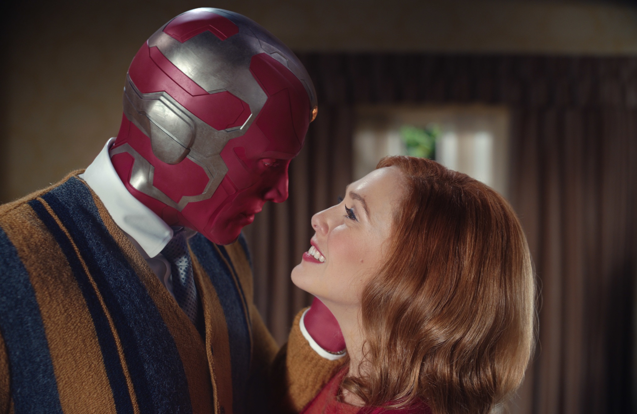 Elizabeth Olsen and Paul Bettany as Wanda and Vision on 'WandaVision'