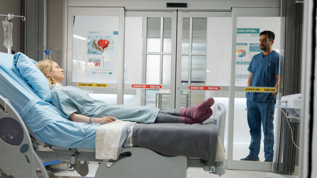 Laurence Leboeuf as Dr. Magalie Leblanc, Hamza Haq as Dr. Bashir Hamed in 'Transplant' Season 4 Episode 5, 'Heart'