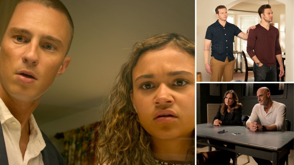 Drew Starkey and Madison Bailey as Rafe and Kiara on 'Outer Banks'; Oliver Stark and Ryan Guzman as Buck and Eddie on '9-1-1'; Mariska Hargitay and Chris Meloni as Benson and Stabler on 'Law & Order: Organized Crime'