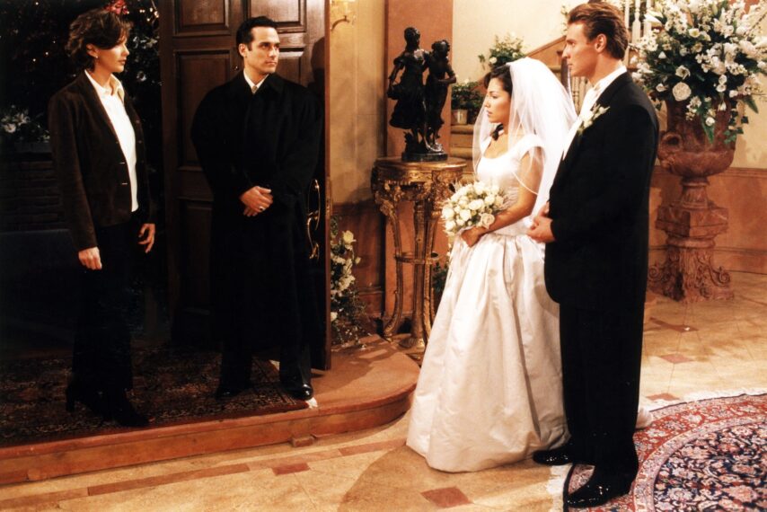 Leslie Horan as Miranda, Maurice Benard as Sonny, Vanessa Marcil as Brenda, Ingo Rademacher as Jax on 'General Hospital'