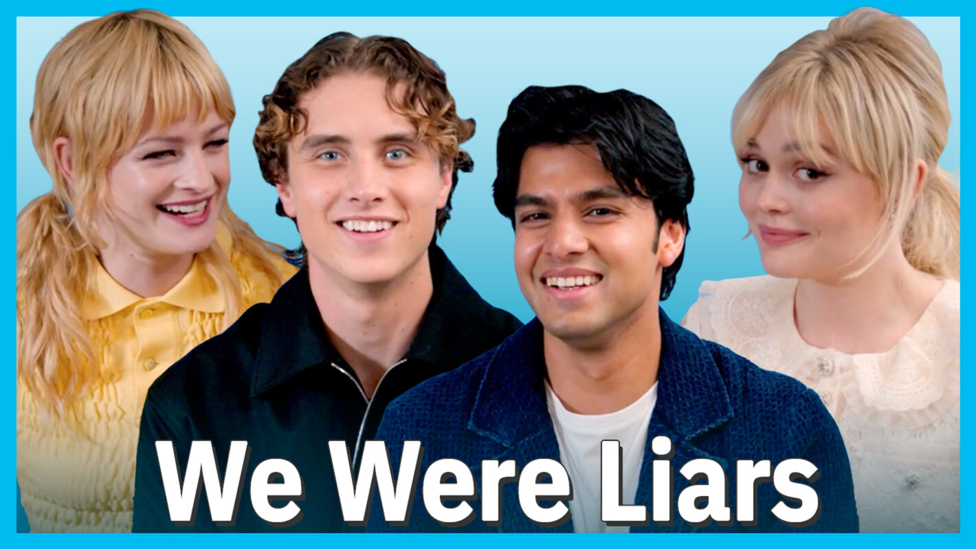 Esther McGregor, Joseph Zada, Shubham Maheshwari, and Emily Alyn Lind as Mirren, Johnny, Gat, and Cadence in We Were Liars