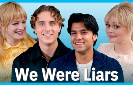 Esther McGregor, Joseph Zada, Shubham Maheshwari, and Emily Alyn Lind as Mirren, Johnny, Gat, and Cadence in We Were Liars