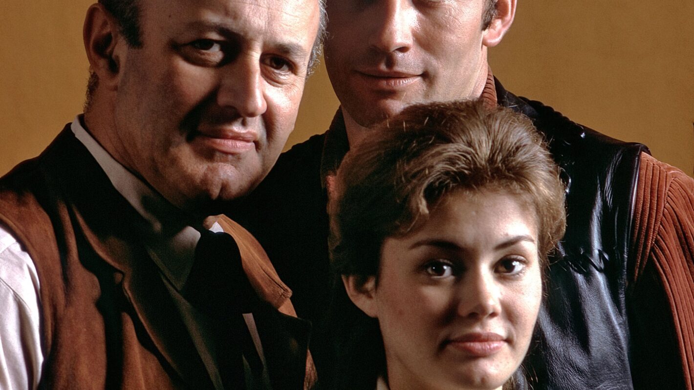 Lee J. Cobb, Roberta Shore, and James Drury in The Virginian