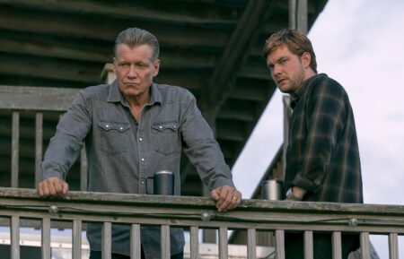 Holt McCallany as Harlan Buckley, Jake Weary as Cane Buckley in episode 105 of 'The Waterfront'