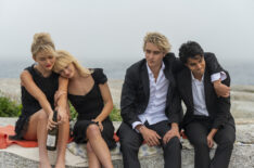 Emily Alyn Lind, Esther McGregor, Joseph Zada, and Shubham Maheshwari as Cadence, Mirren, Johnny, and Gat in 'We Were Liars'
