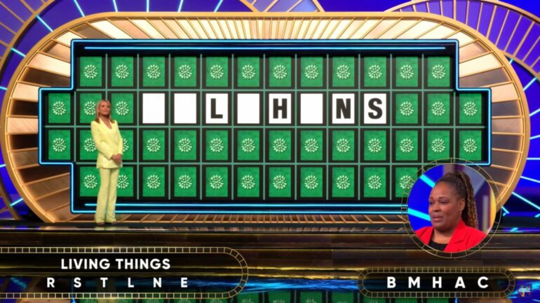 Wheel of Fortune contestant Angie Sutton solving the Bonus Puzzle on September 20, 2024