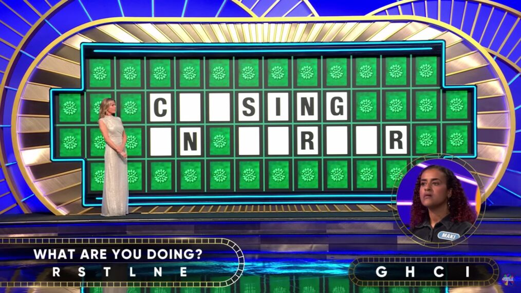 Wheel of Fortune contestant Maki Asrat solving the Bonus Round puzzle on Tuesday, June 3, 2025