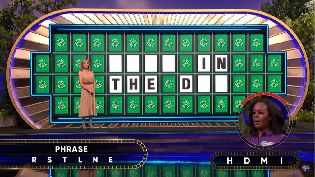 Wheel of Fortune contestant Corrina Bain on game show on October 17, 2024
