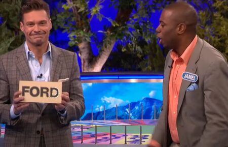 Wheel of Fortune contestant Jamel Vanderburg on October 15, 2024, and host Ryan Seacrest