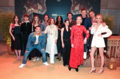 Aimee Lou Wood, Sam Nivola, Tayme Thapthimthong, Walton Goggins, Parker Posey, Natasha Rothwell, Sarah Catherine Hook, Patrick Schwarzenegger, Carrie Coon, Jason Isaacs, Sam Rockwell and Leslie Bibb attend the HBO's 'The White Lotus' FYC Screening & Panel at Academy Museum of Motion Pictures