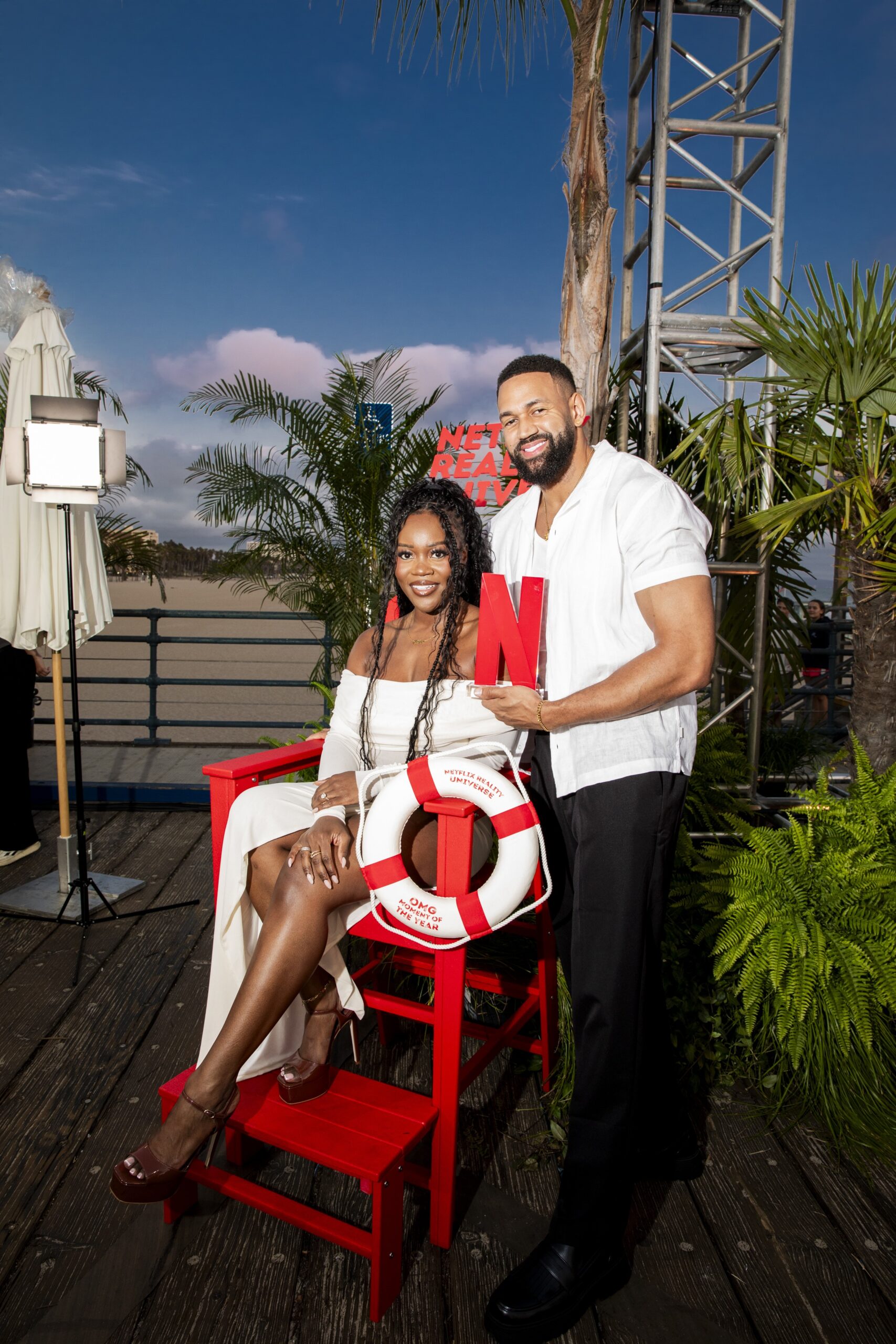 AD Smith and Ollie Sutherland from Love Is Blind, Love Is Blind: UK, and Perfect Match attend Netflix Summer Break