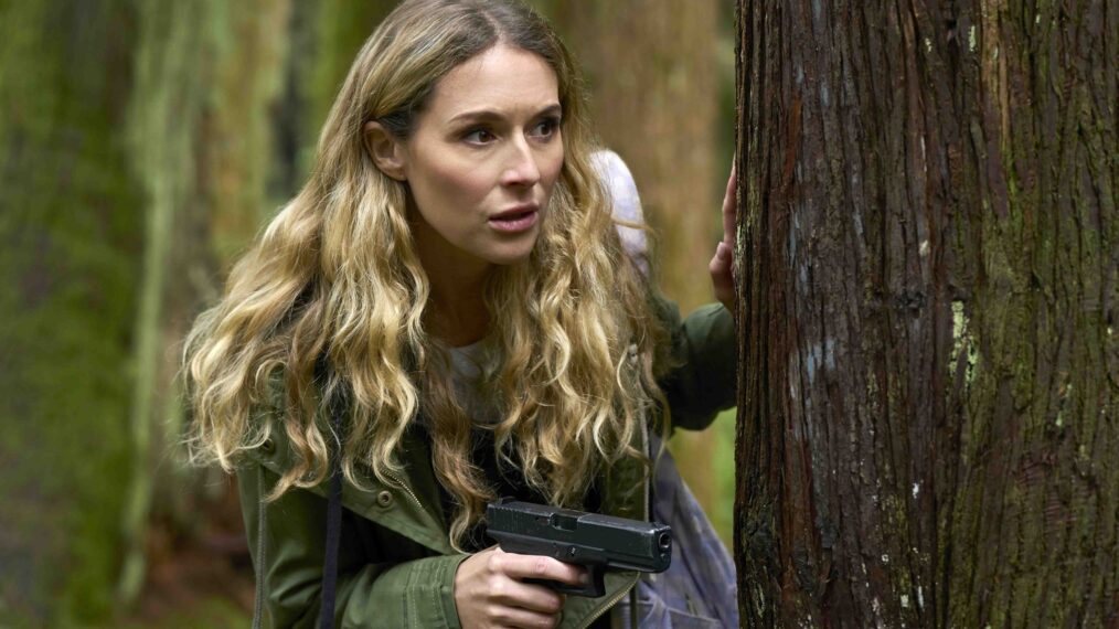Alexa PenaVega with gun in Before Your Father Finds Us