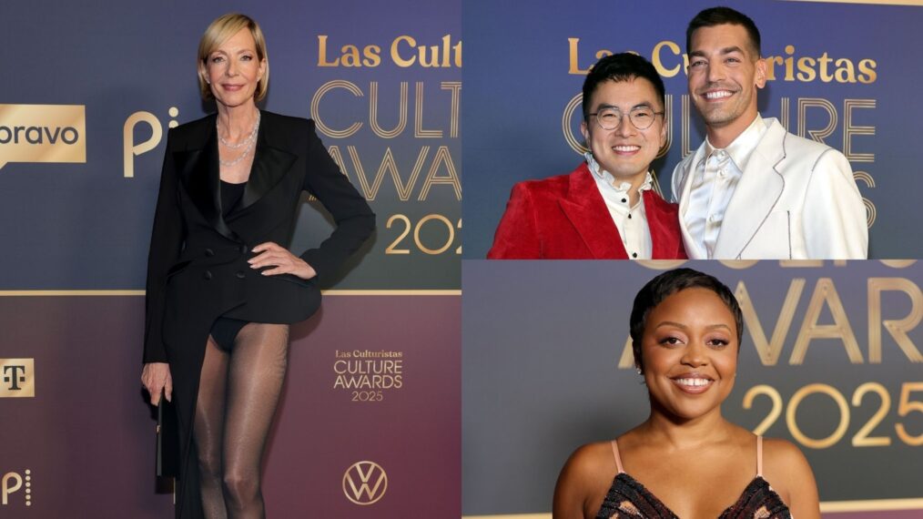 Allison Janney, Bowen Yang, Matt Rogers, and Quinta Brunson at the 2025 Las Culturistas Culture Awards in Los Angeles, July 2025.