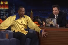 Anthony Mackie and Jimmy Fallon on NBC's 'The Tonight Show Starring Jimmy Fallon' on October 31, 2024.