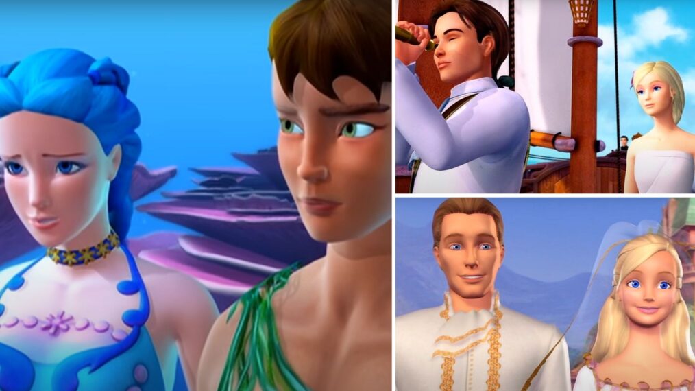 Barbie Movie Couples Ranked: Barbie: Mermaidia, Barbie in the Island Princess, and Barbie as the Princess and the Pauper.
