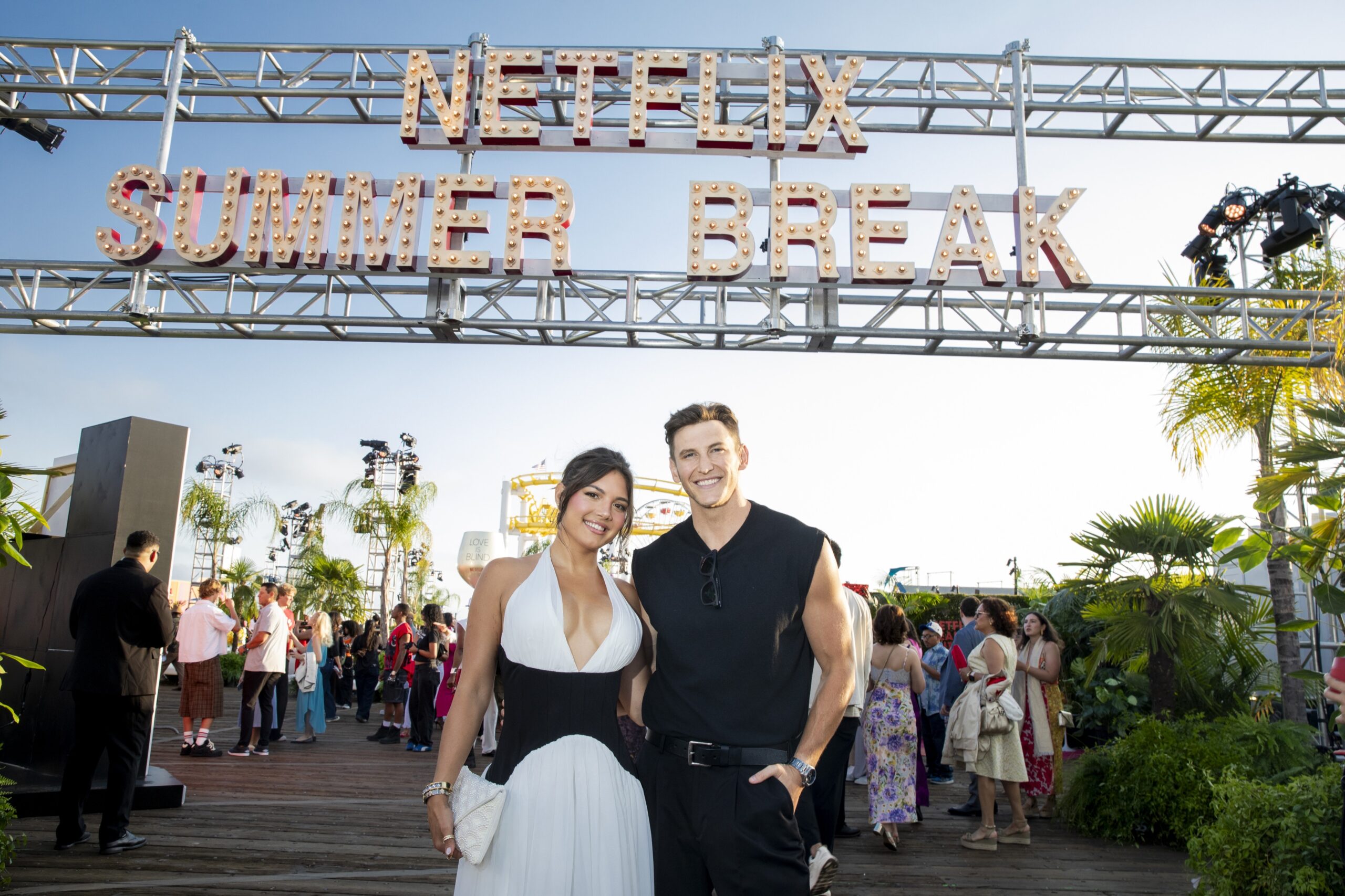 Giannina Milady Gibelli (Love Is Blind) and Blake Horstmann (The Bachelor) attend Netflix Summer Break