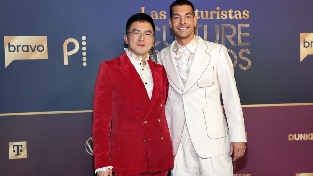 Bowen Yang and Matt Rogers attend The 2025 Las Culturistas Culture Awards in Los Angeles, July 2025.