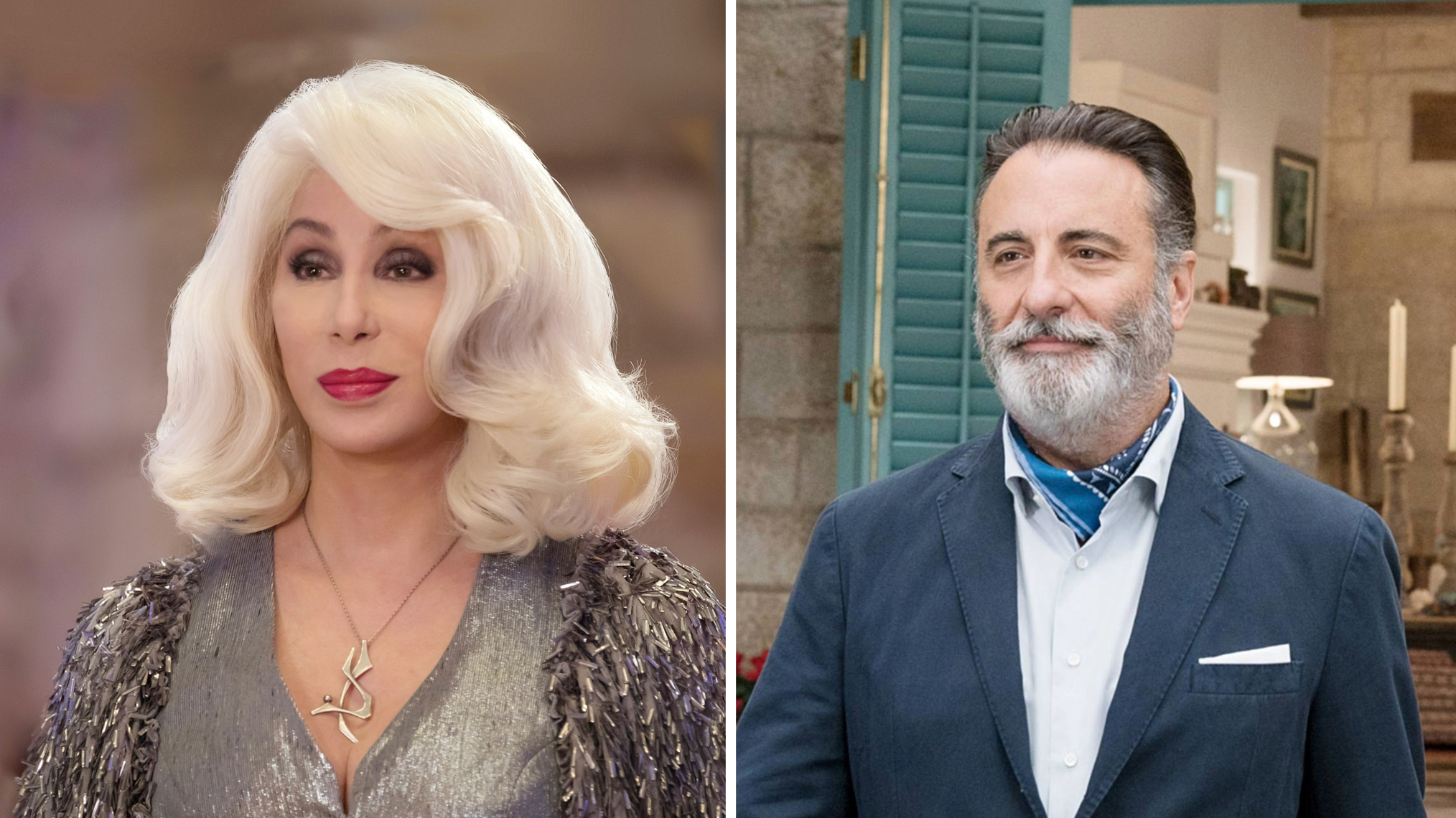 Cher and Andy Garcia as Ruby and Fernando in Mamma Mia! Here We Go Again