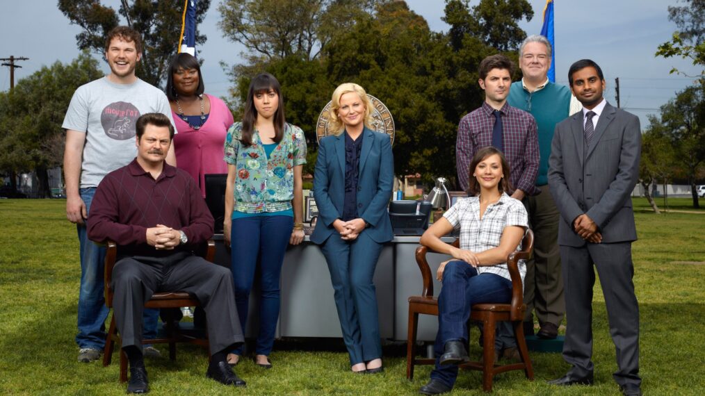 Chris Pratt, Nick Offerman, Retta, Aubrey Plaza, Amy Poehler, Rashida Jones, Adam Scott, Jim O'Heir, and Aziz Ansari, 'Parks and Recreation' Season 3, NBC.