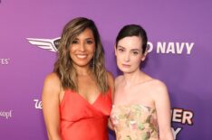 Christina Vidal Mitchell and Haley Hudson attend the Hollywood premiere of 'Freakier Friday,' July 22, 2025.