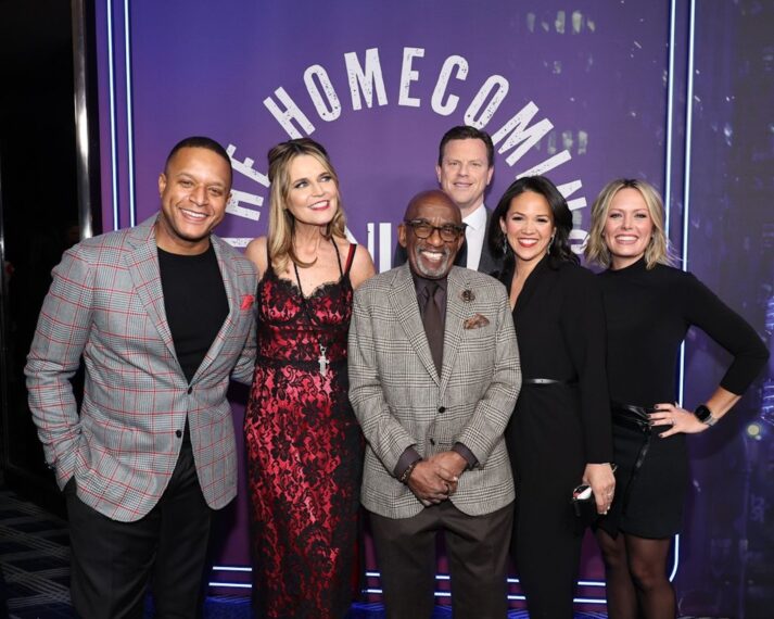 Craig Melvin, Savannah Guthrie, Al Roker, Willie Geist, Laura Jarrett, and Dylan Dreyer at 'SNL50: The Homecoming Concert.'