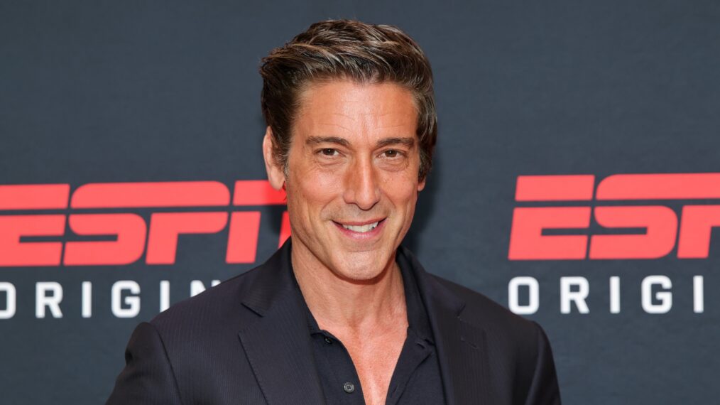 David Muir attends ESPN's 'Running With The Wolves' series premiere on July 23, 2025 in New York City.