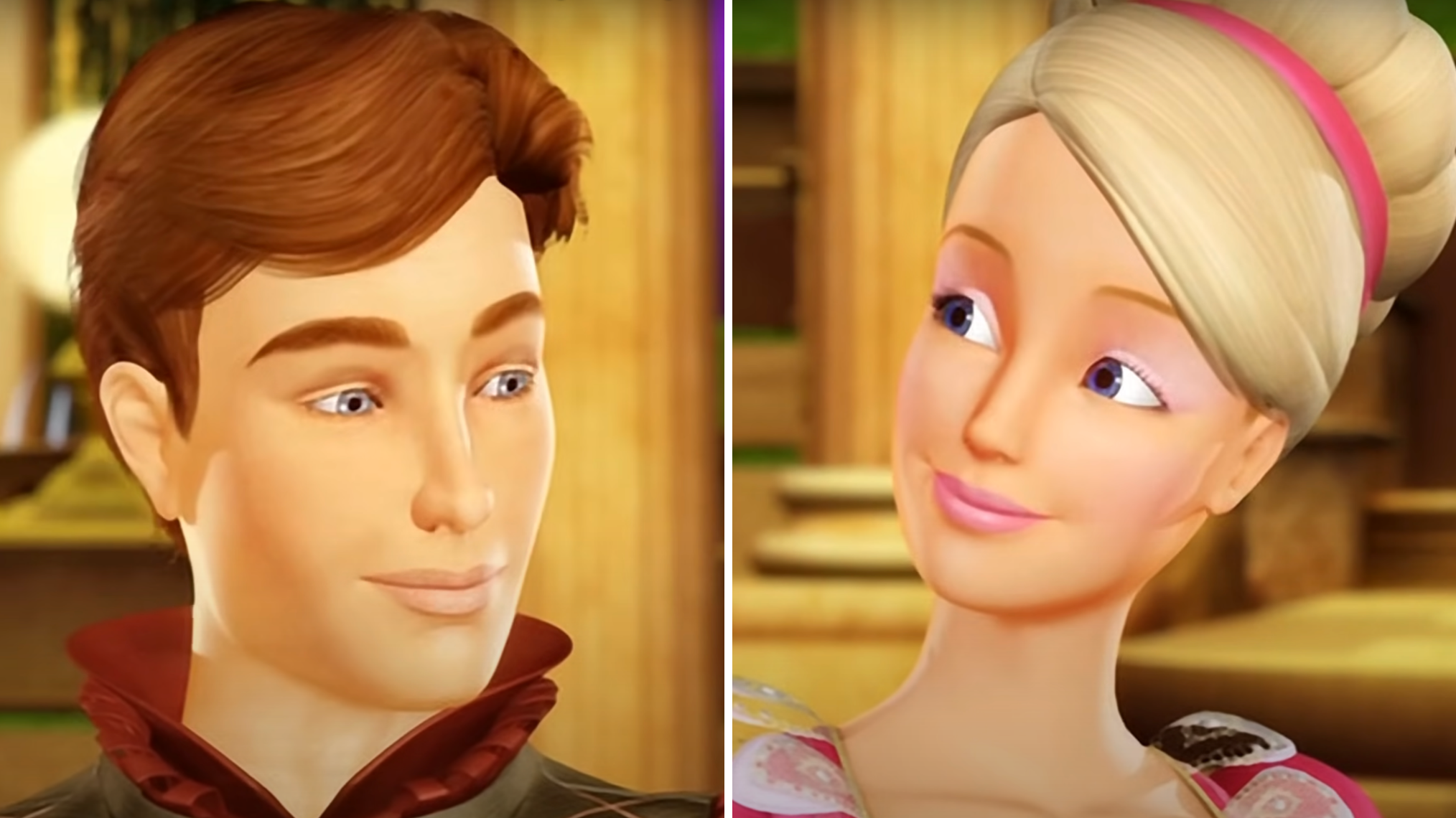 Derek and Genevieve in Barbie in the 12 Dancing Princesses