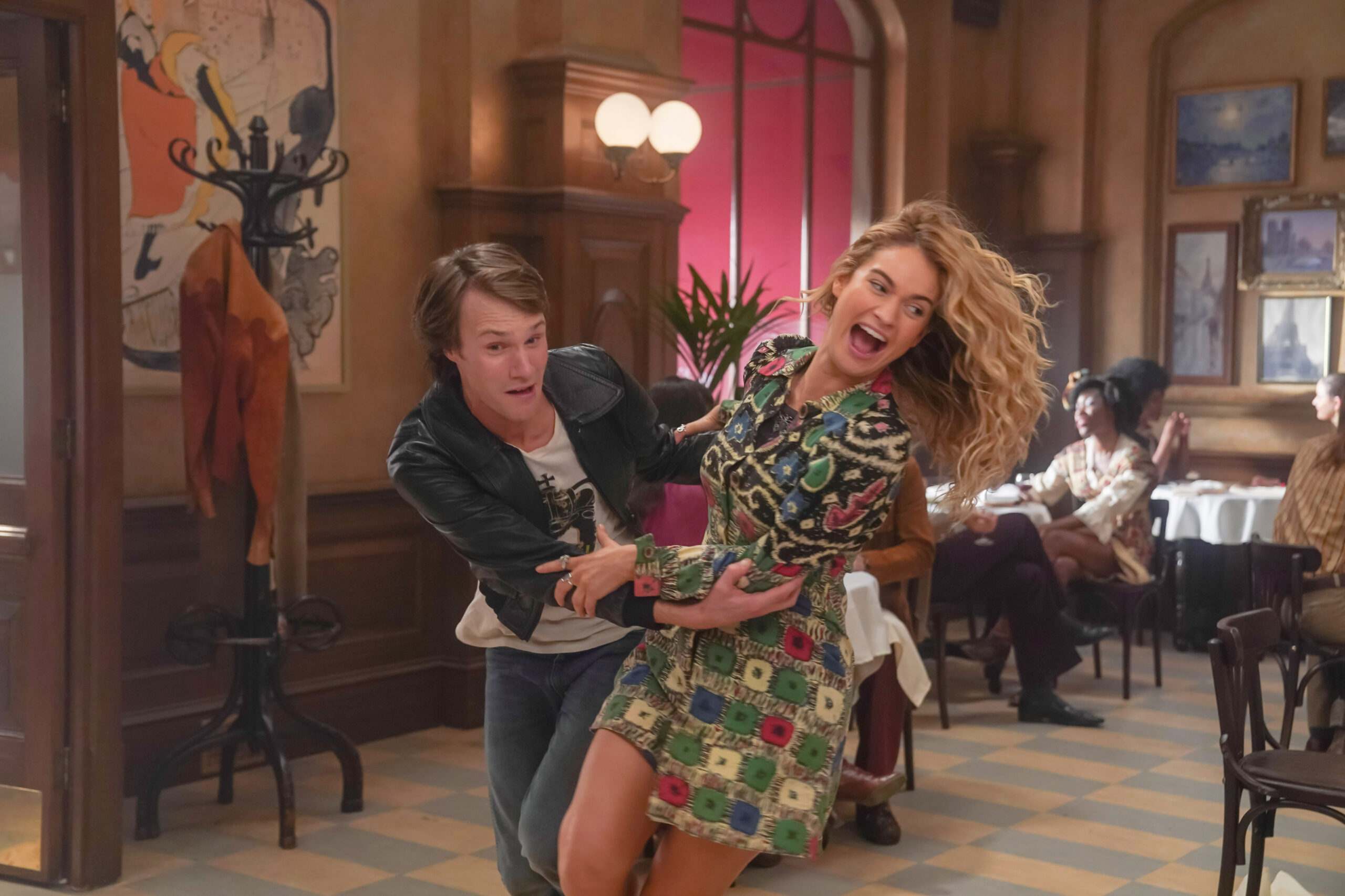 Lily James and Hugh Skinner as Donna and Harry in Mamma Mia! Here We Go Again