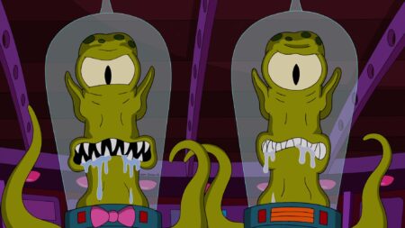 Harry Shearer and Dan Castellaneta as Kang and Kodos in The Simpsons