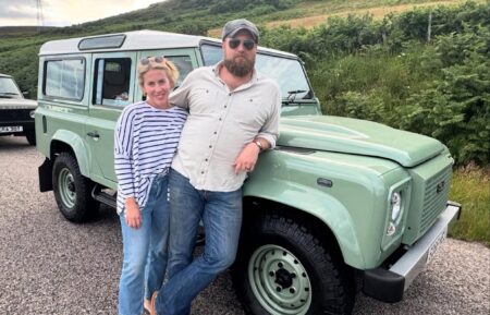 Erin Napier and Ben Napier in Scotland, July 2025.