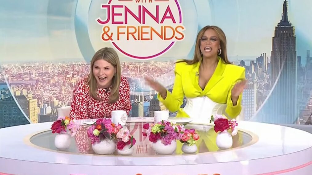 Jenna Bush Hager and Tyra Banks on NBC's 'Today With Jenna & Friends,' April 2025.