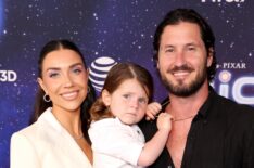 Jenna Johnson Chmerkovskiy, Rome Valentin Chmerkovskiy and Valentin Chmerkovskiy attend the 'Elio' Los Angeles premiere, June 2025.