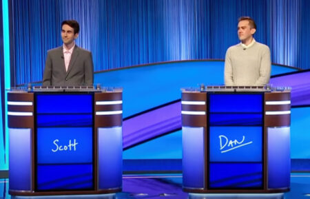 Scott Riccardi, Dan Puma, and Elise Canup on 'Jeopardy!'