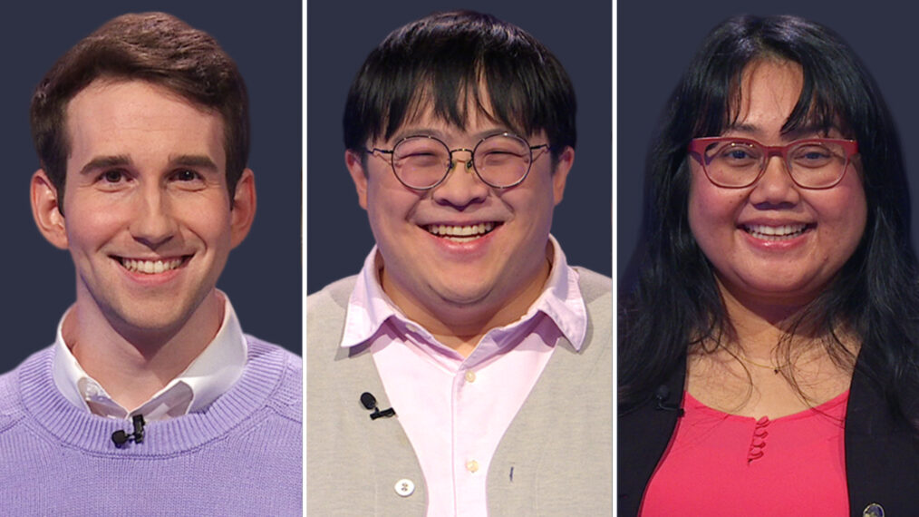 Scott Riccardi, Andrew Wang and daureen Muhamad Nor on 'Jeopardy!'