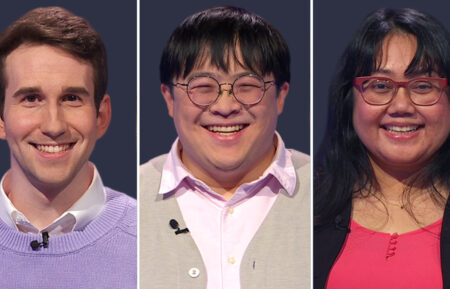 Scott Riccardi, Andrew Wang and daureen Muhamad Nor on 'Jeopardy!'