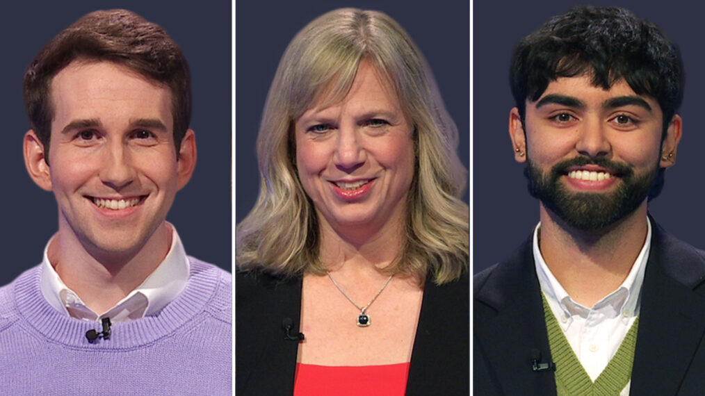 Scott Riccardi, Sarah Milligan, and Rahul Kak on 'Jeopardy!'