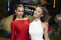 Kylie Cantrall and Malia Baker attend the 'Zombies 4' Los Angeles premiere in July 2025.